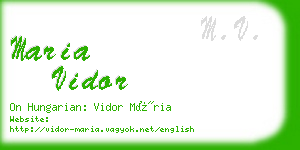 maria vidor business card